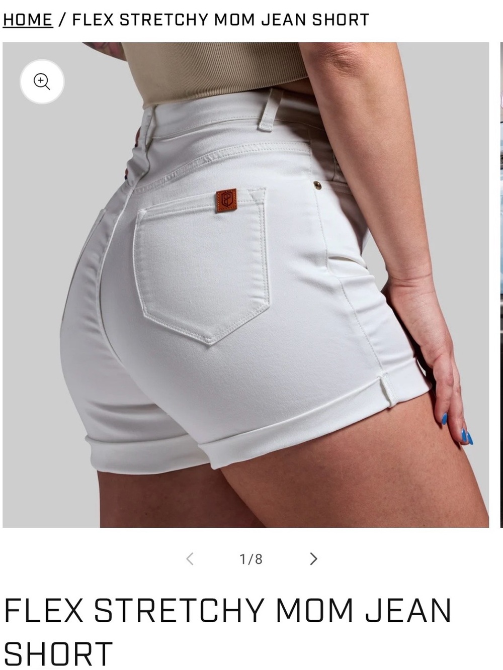 NWT Born Primitive Flex Stretchy Mom Jean Short - White